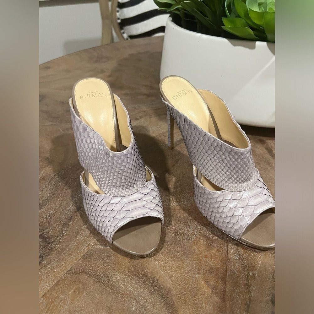 Alexandre Birman Python, Snakeskin Mule Size 38 (… - image 2